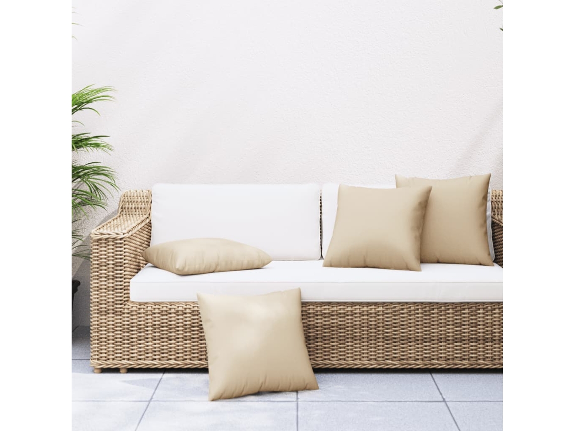 Cojines para sofá, 4 unidades, 60x60 cm, tela beige HARLANV1