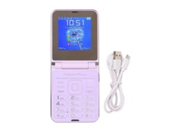 Mali telefone Celular Flip 2g 2.6 Polegadas para Idosos com Botões Grandes Tela Dupla Som Alto Câmera Roxo
