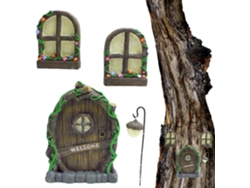 Ventana Y Puerta De Jard N Hadas Escultura Decorativa Para Patio Que Brilla En La Oscuridad Accesorios Decoraci Exterior