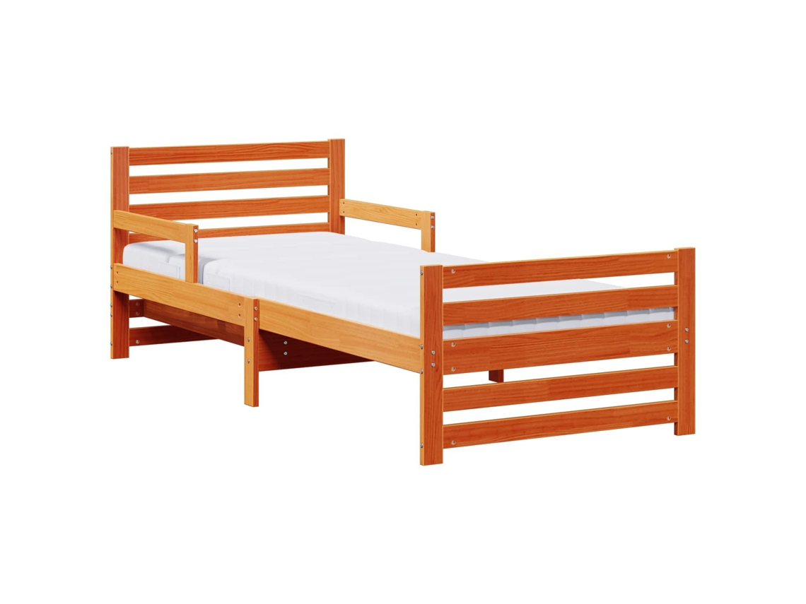 Syfax™ Marco De Cama Con Colchón Extensible Marrón 80 X 200 Cm
