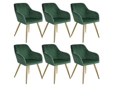 Conjunto de 6 Sillas TECTAKE (62 x 58 x 82 cm - Poliuretano - Multicolor)
