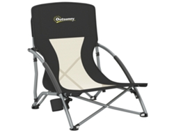 Silla De Playa Plegable, Silla De Camping Plegable Ligera, Bolsa De Transporte, Portavasos, 58 X 55 X 62 Cm, Negra