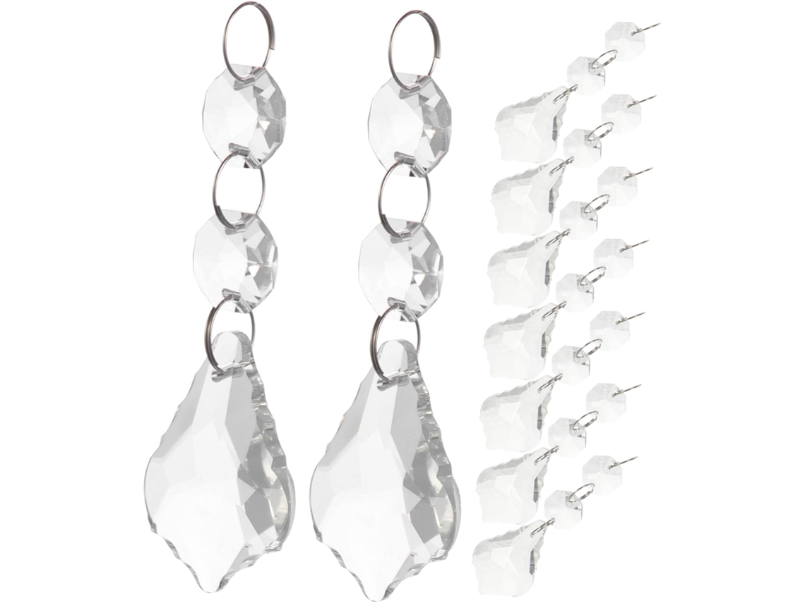 10 Prismas Cristal Decorativos Colgantes, Transparentes, Candelabros.