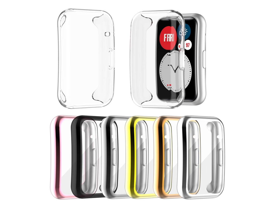 Capa Protetora Para Huawei Watch Fit Com Tela Integral Tpu Anti-arranhões Totalmente Protegida