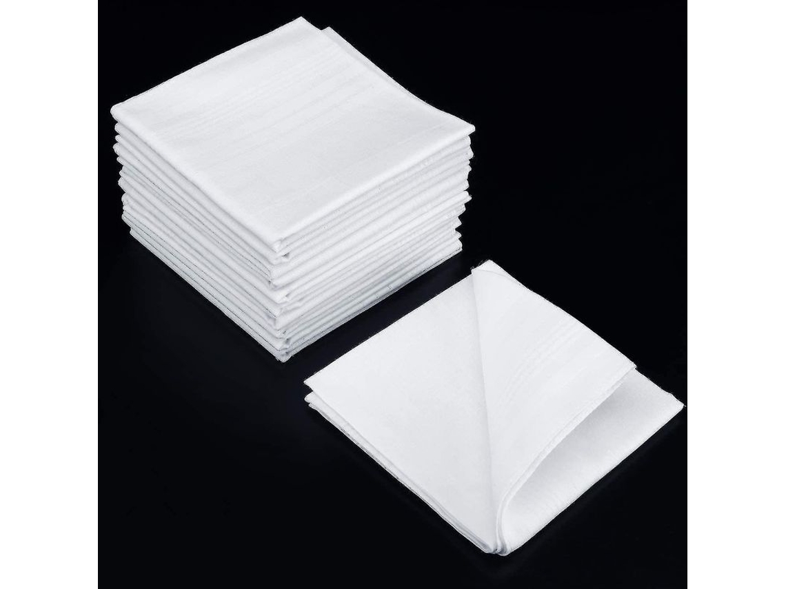 2026-18 Paños De Bolsillo Para Hombre De Algodón Suave, Clásicos Blancos, Talla 40x40 Cm, Ideal Para Ocasiones Especiales Y Regalos