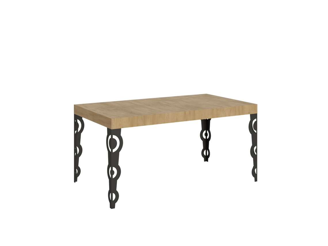 Mesa extensible Karamay 160/244x80 cm roble natural con patas antracita Itamoby