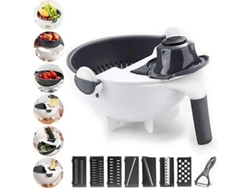 2026da-linjou Cortador De Verduras 9 En 1, Cortador De Cebolla, Slicer Ajustable, Acero Inoxidable, Pp Alimentario, Blanco