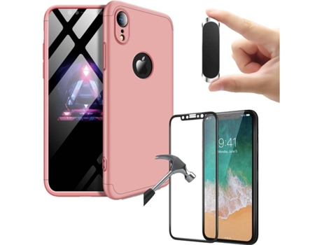 Carcasa, Protector y Soporte iPhone XR Slim armor 360º Rosa