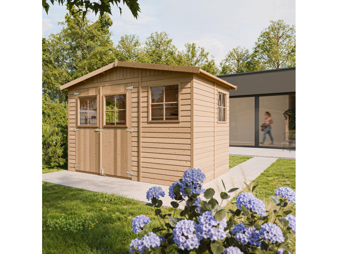Caseta de Jardín de Madera TIMBELA M334 con Ventanas (6 M² - 226 x 324 x 216 cm)