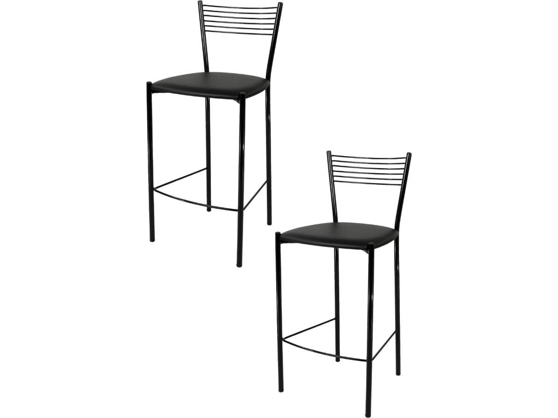 Conjunto de 2 Bancos T M C S Elegance SGMN102NE (Preto - 93x42x43 cm - Aço)