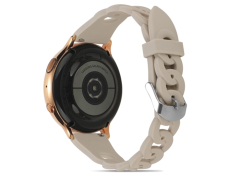 Correa de Silicona 20mm diseño circular para Garmin Venu 2 Plus/Samsung Galaxy Watch4 - caqui