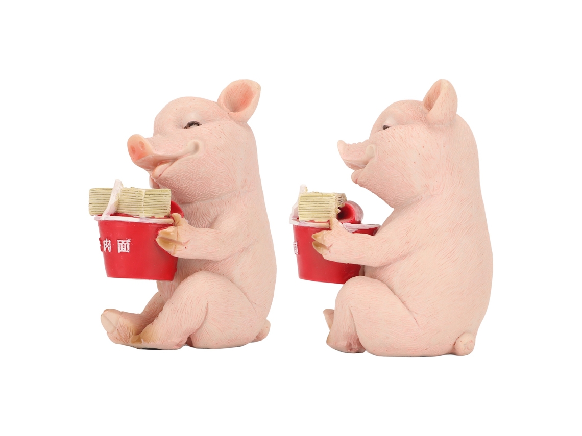 Adorable Estatua De Cerdito De Resina Con Revestimiento Resistente A Los Rayos Uv, Ideal Para Decorar Patios E Interiores.