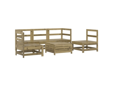 Conjunto 6 de sofás de jardín VIDAXL madera de pino impregnada