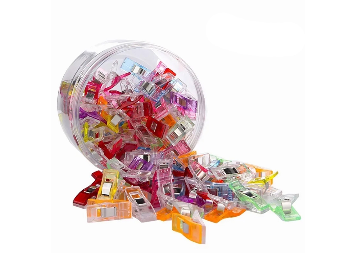 100 piezas de clips pequeños surtidos para costura y manualidades.