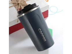 Taza de viaje de acero inoxidable 304 con aislamiento al vacío de doble pared, 380 ml, color negro, Ly Ebike