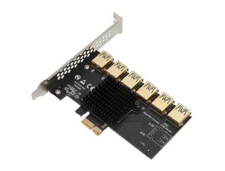 HURRISE Tarjeta adaptadora Pcie 1 a 6 Usb 3,0 Tarjeta elevadora Pcie 1 a 6 Extensión de gráficos Pcie 1X USB3.0 Tarjeta de fácil instalación