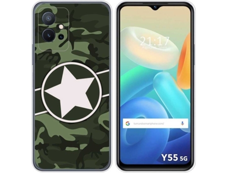 Carcasa para Vivo Y55 5G TUMUNDOSMARTPHONE Dibujos Camuflaje 01 Multicolor