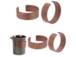 2026-34473-4 Fundas Para Tazas Reutilizables De Madera 2 Tamaños Protector Anti-deslizante Portatazas