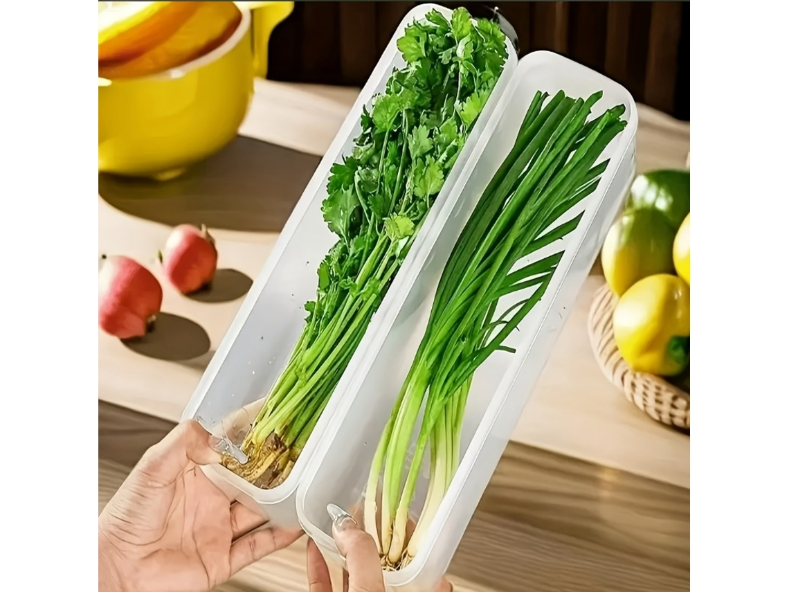 MDUG - Contenedor rectangular reutilizable para alimentos, organizador de plástico para refrigerador (2 unidades)