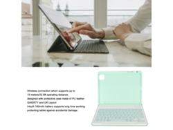 Teclado Sem Fio Para Tablet Ios Air 4/5 10.9in Protetor Case Layout Qwerty Conexão Bt 10m