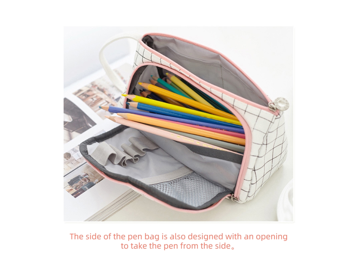 Estuche Grande Y Bonito Para Lápices Con Espacio De Almacenamiento Para Estudiantes Niñas, Bolsa Organizadora De Estuches Para Lápices
