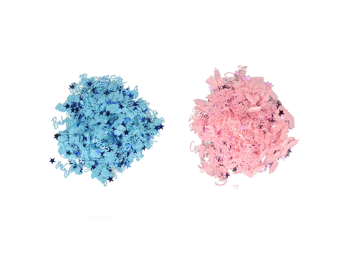 Confete reutilizável para revelação de gênero, 160g, rosa e azul, para chá de bebê.