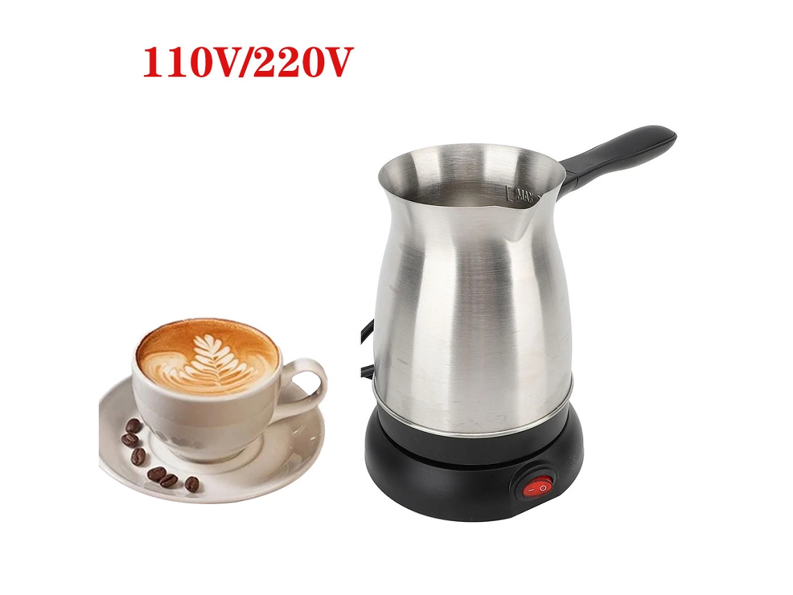 Cafetera turca de acero inoxidable de 110 V con calentamiento automático (color acero inoxidable)