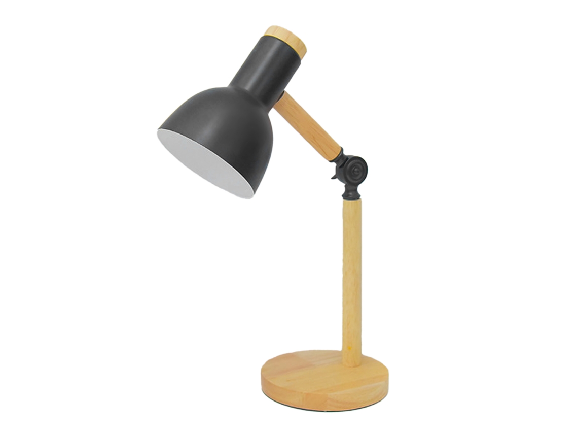 2026-lámpara De Mesa Led Ajustable Con Dimmer, Temporizador Y Control Remoto, Madera, Para Dormitorio Y Oficina, Negro Mate