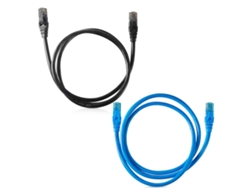 Cables Ethernet RJ45 ultratransparentes compatibles con UTP Cat6, LAN, PS4, PS5, Xbox, cable de internet, negro/azul, 7,6 m (2 unidades)