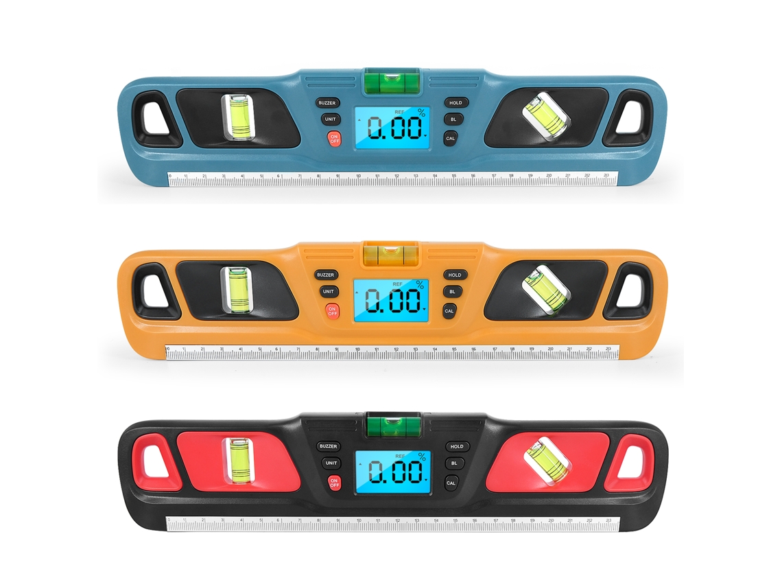 Nivel Digital Hw-200, Regla Electrónica De Ángulos Con Pantalla Lcd E Imanes Magnéticos.