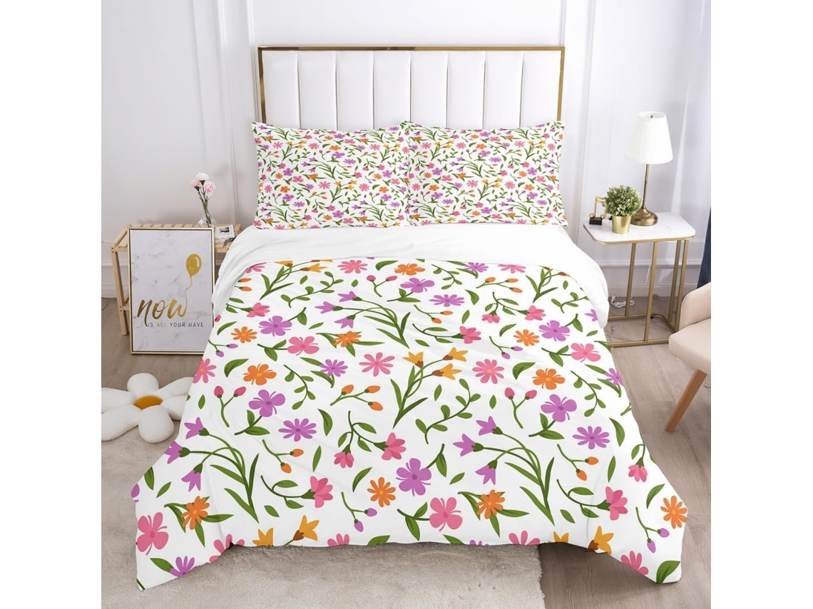 Juego Ropa Cama Estampado Funda Nórdica Microfibra Almohada Diseño Color Microfibra Juego 140 X 200 Cm