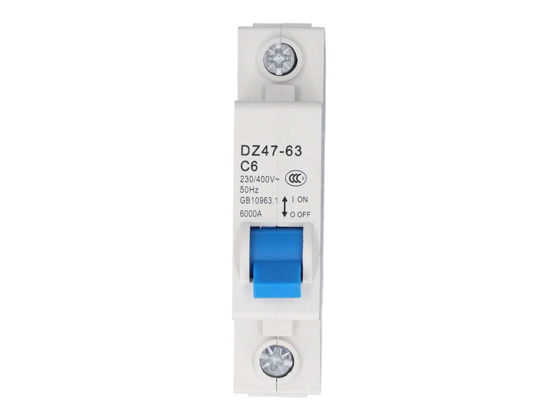 Disyuntor Mini 1p Mcb De Rail Din Capacidad De Interrupción 6000a 400v 6a Para Hogar