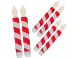 Velas Led Sin Llama, A Pilas, Con Diseño De Rayas, Paquete De 6 Unidades, Para Decoración Y Ambiente En Fiestas En Casa.