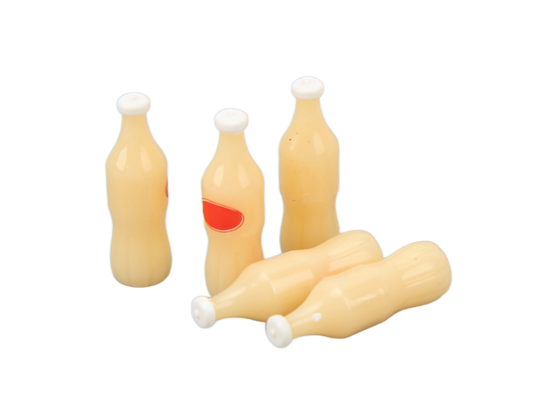 Mini Botella De Refresco A Escala 1:12 Con Cesta, Modelo Decorativo De Cocina, Material Plástico Blanco.