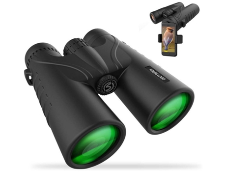 Binoculares Potentes para Adultos Binoculares Compactos 12X42 con Lente Fmc Visión Nocturna Antiniebla e Impermeable para Obse-Negro YIZHOOD