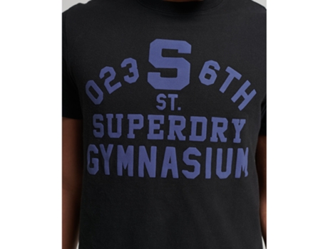 Camiseta para Hombre SUPERDRY (M - Algodón - Negro)