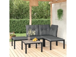 Conjunto de jardín de mimbre de 5 piezas DKD Home Decor en negro y gris