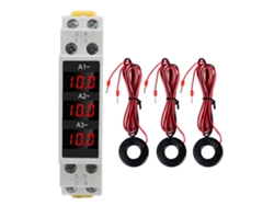 2026velora-ammeter Digital De 3 Fases Din Rail Con Led Y 3 Sensores Ac80‑500v 1‑100a Precisión Alta