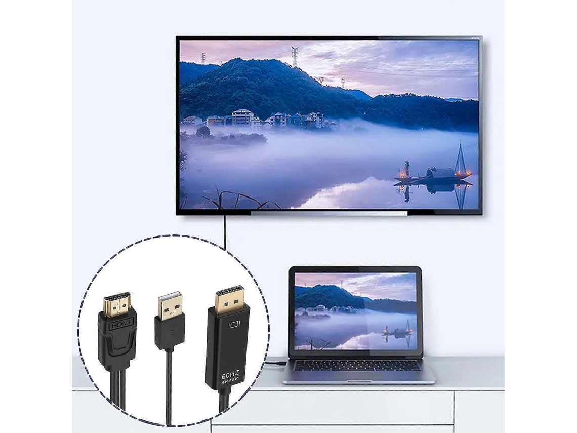 Cable conversor USB, adaptador HDMI a DisplayPort, convertidor de monitor activo. Hengjian