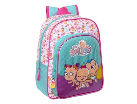 Mochila Escolar The Bellies 26 x 34 x 11 cm Morado Turquesa Blanco