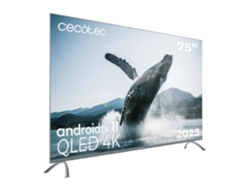 Televisor Cecotec QLED de 75" con resolución 4K UHD, sistema operativo Android TV 11, local dimming, Google Voice Assistant y Chromecast.