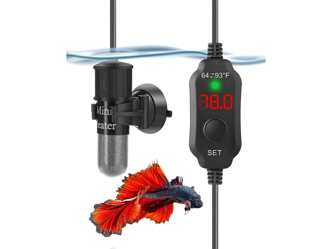 Calentador para acuario con resistencia calefactora, controlador de temperatura, LED y gas para tortugas. GOKOCO