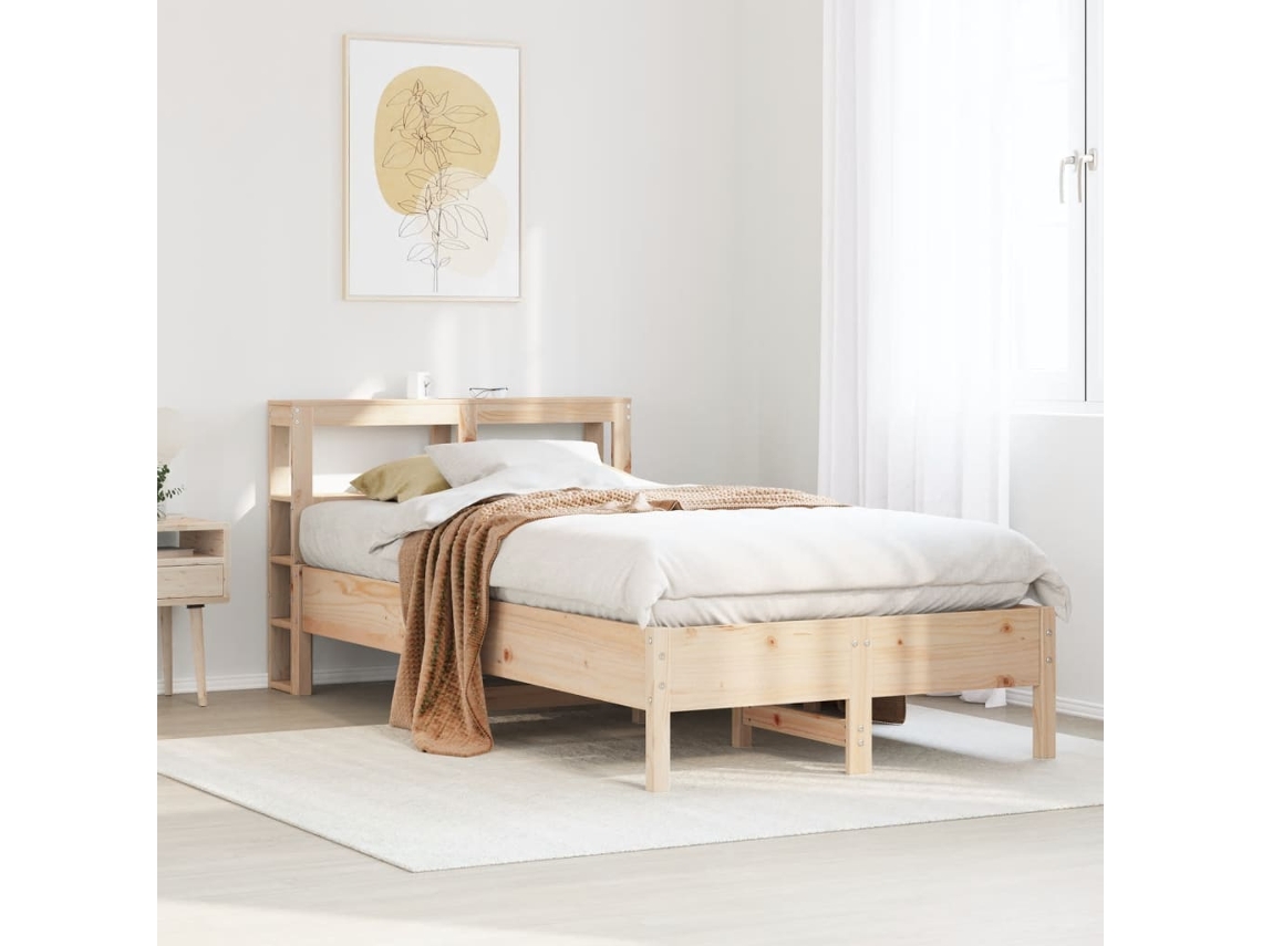 Estructura De Cama Sin Colchón Madera De Pino Maciza 120x200 Cm