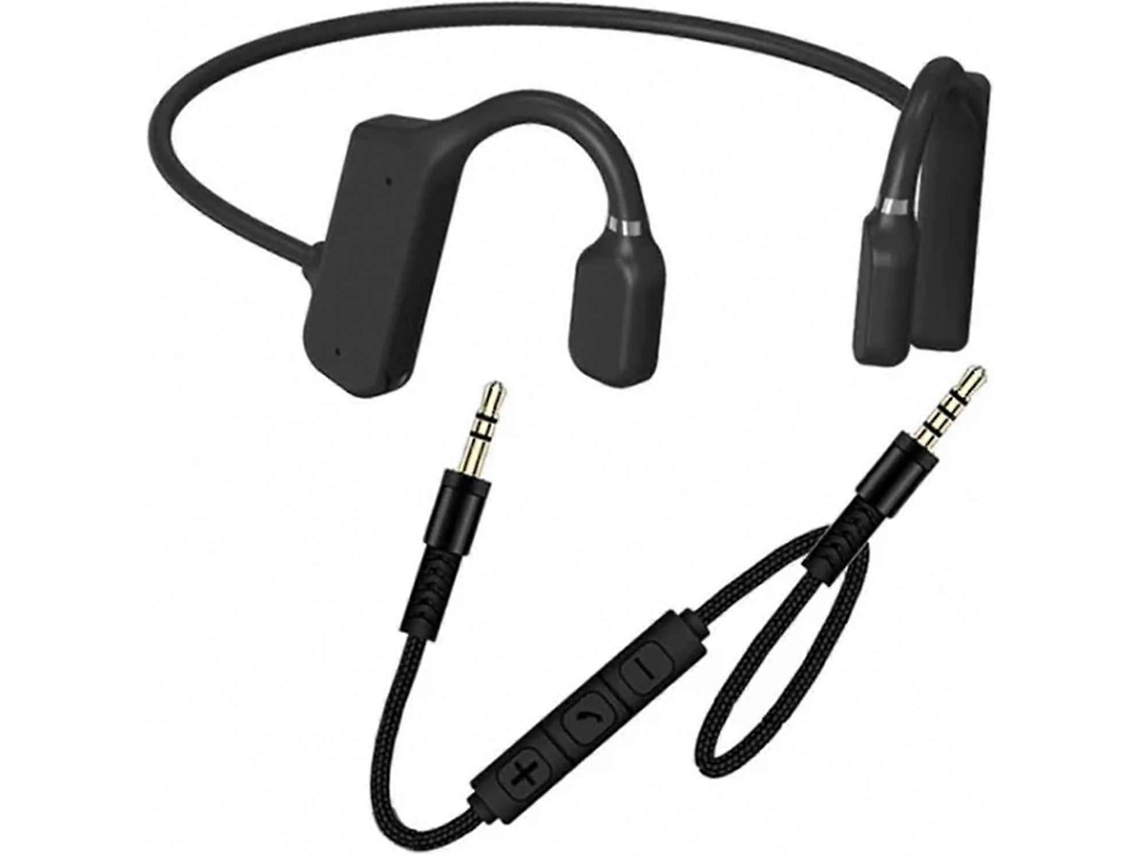 Auriculares de conducción ósea con cable de 35 mm, compatibles con teléfonos móviles, ordenadores y tabletas, con micrófono integrado, Rosewell