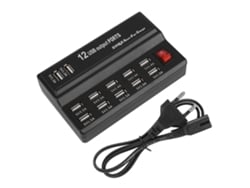 Estación De Carga Usb De 12 Puertos, Adaptador De Cargador De 5 V Y 10 A Para El Hogar Y Los Viajes.