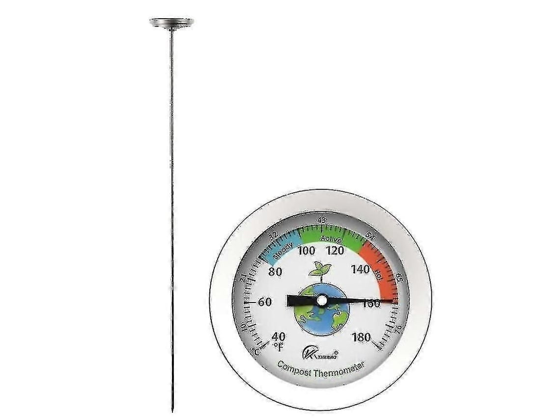 Termômetro De Solo Para Compostagem Com Sonda De Aço Inoxidável, Termômetro Para Fertilizantes E Água.
