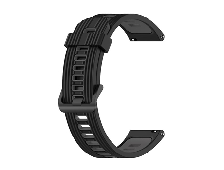 Correa De Reloj Inteligente Para Garmin Forerunner 55, 20Mm, Patrón Vertical, Correa De Reloj De Silicona Bicolor, Negro-Gris VENISYMLIS