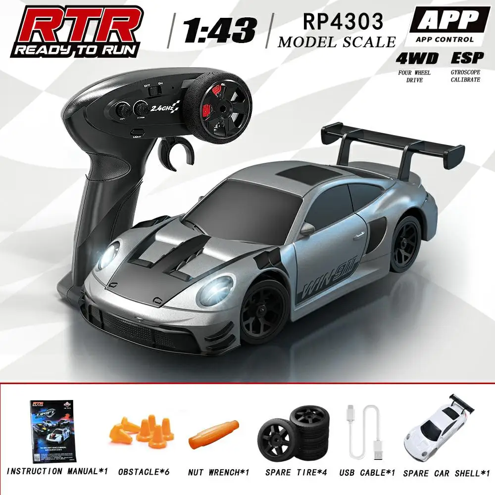 Coche Teledirigido De Derrape, Tracción A Las Cuatro Ruedas 2.4g, Estabilización Giroscópica Esp, Control Proporcional Completo.