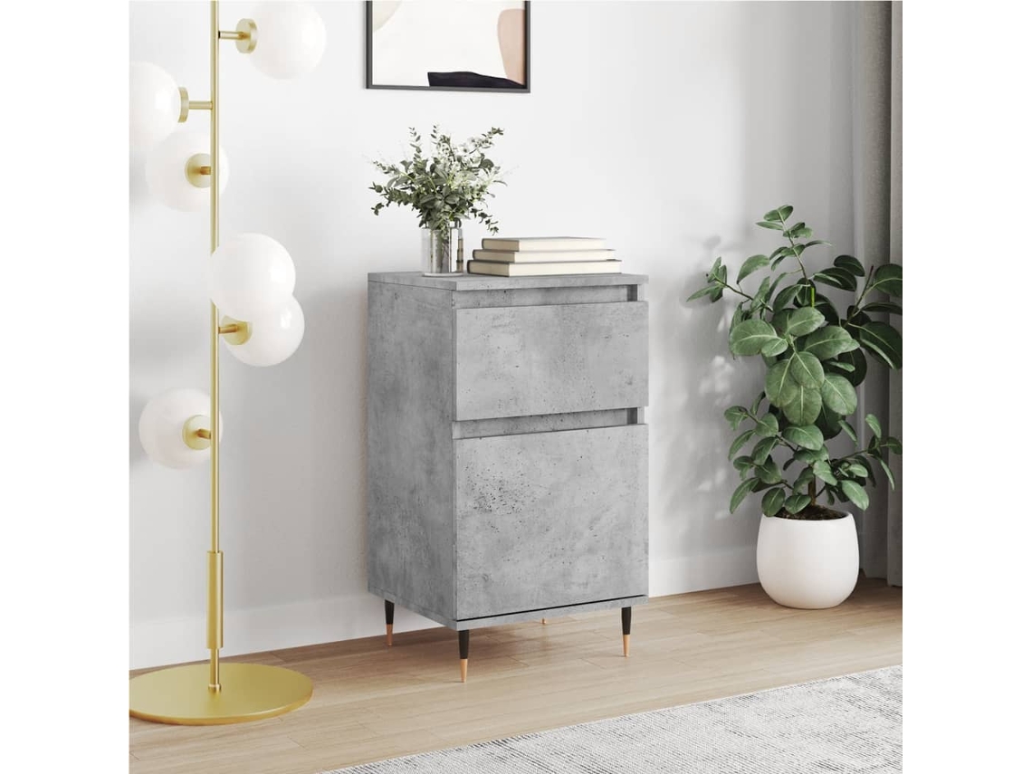 Aparador | Vitrina buffet 40x35x70 cm Derivados de madera Cemento gris