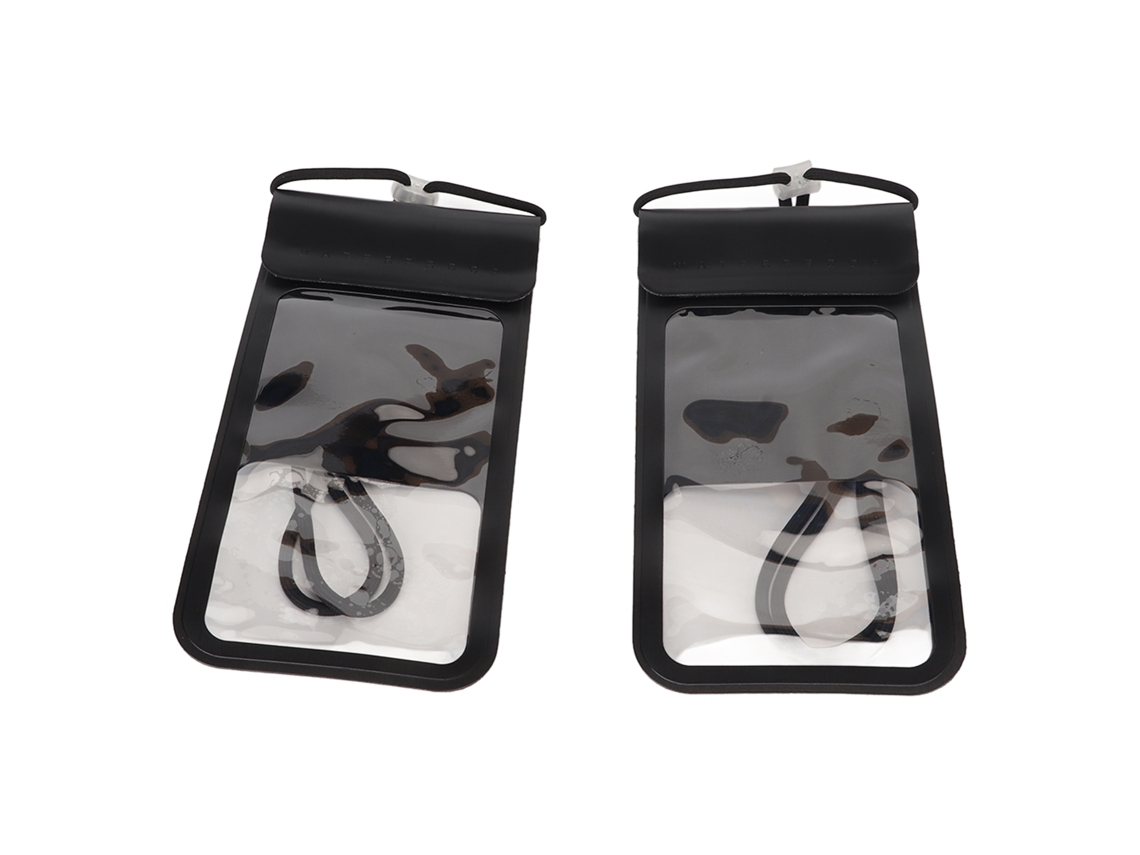 2pcs Bolsa Impermeável Para Celular Touch Screen Transparente Case Para Natação Mergulho Preto